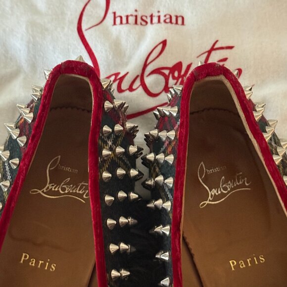 Louboutin Mens Plaid Loafers Sz 44 - Picture 3 of 3